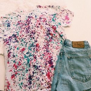 Vintage 90s Style Splatter Tie Dye T-shirt